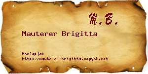 Mauterer Brigitta névjegykártya